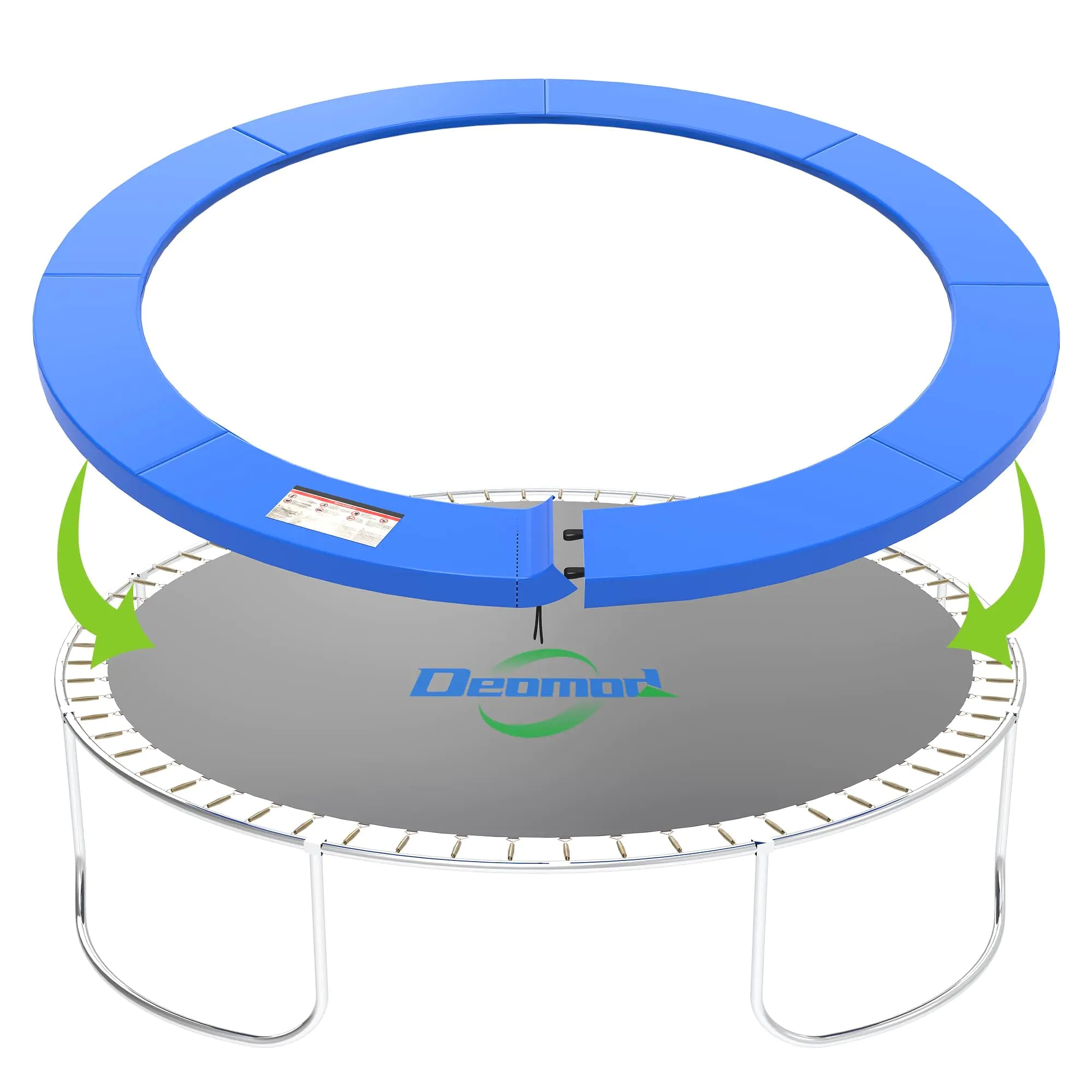 Deomod Trampoline Pad 10FT 12FT 14FT Trampoline Replacement Safety Pad Universal Trampoline Pads Spring Cover Waterproof Tear Resistant Round Arch Trampoline Accessories for Kids Adults Blue